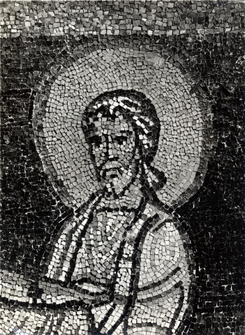 Zigrossi, Giuseppe — Anonimo romano sec. IX - S. Maria in Domnica, mosaico dell'arco trionfale: secondo apostolo di destra — particolare